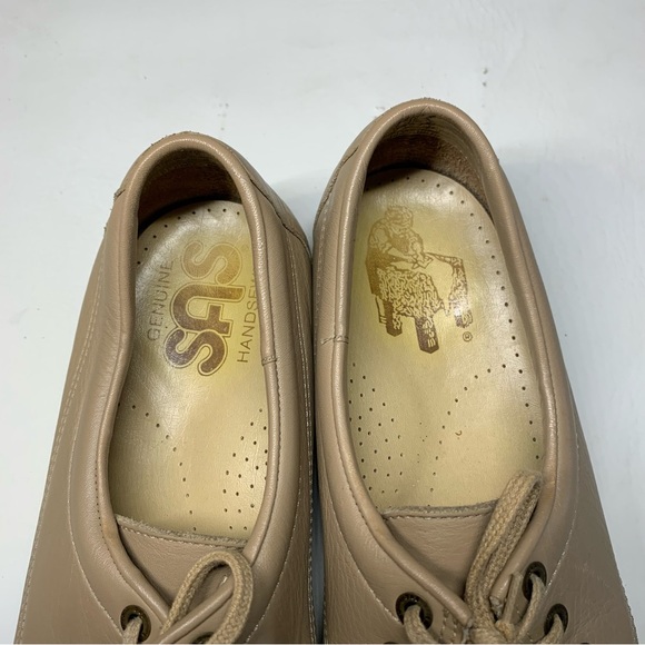 SAS Siesta Tan Beige Lace Up Moc Toe Flats Loafers Women’s Size 9.5 N - Picture 7 of 15